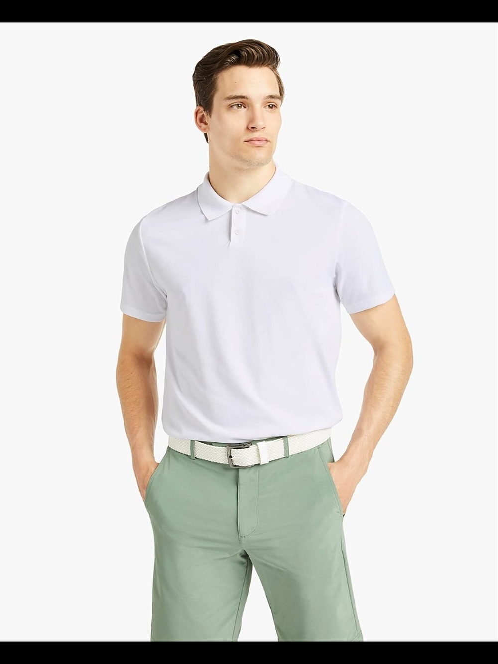 Brady Large Men's Classic White Short-Sleeve Polo